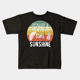 Tequila Lime & Sunshine Funny Vintage Retro Style Rainbow Kids T-Shirt